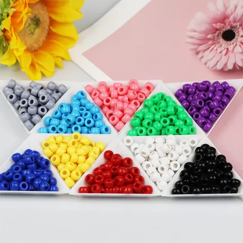 Miniatura 4 de 1000 cuentas de pony negras de 0.236 x 0.32 pulgadas para pulseras, trenzas de pelo y manualidades de bricolaje, solo para uso en manualidades