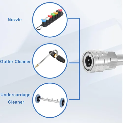 Miniatura 5 de RIDGE WASHER Varita de extensión para lavadora a presión, lanza de acero inoxidable de 17 pulgadas con cubierta protectora verde, conexión rápida