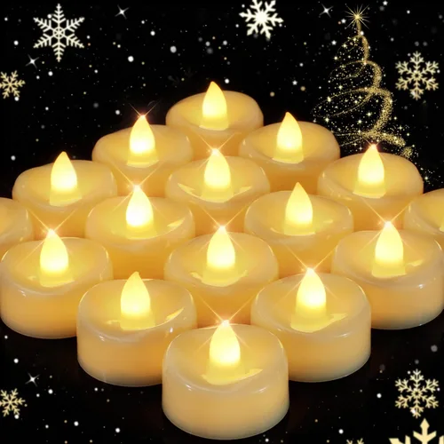 Miniatura 30 de merrynights - Velas LED sin llama, paquete de 12 velas pequeñas a pilas, velas para decoración de fiestas, hogar, bodas y otoño, 1.5 x 1.25 pulgadas