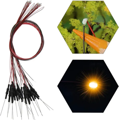 Miniatura 9 de L0603B 20pcs pre-cableado SMD LED 0603 Bule Diodo emisor de luz 12V Micro Litz Cable Cable Longitud 7.8 pulgadas (7.9 in) para DIY Manual