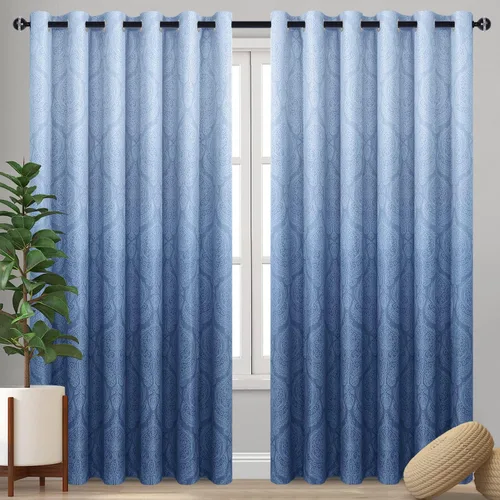 Miniatura 78 de DWCN - Cortinas blackout para dormitorio, diseño de damasco con aislamiento térmico y ojales, para sala de estar, juego de 2 paneles de cortina Gris