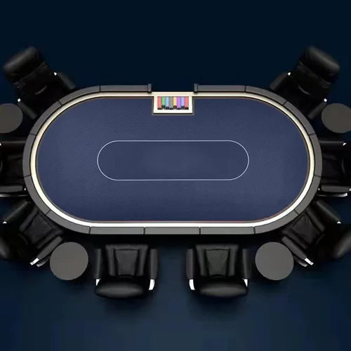 Miniatura 2 de BALIKEN Texas Hold'em - Tapete de póquer de 108 x 56 pulgadas para mesa con superficie lisa de primera calidad, reducción de ruido, a prueba de Azul
