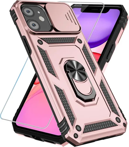 Miniatura 17 de SunStory Funda compatible con iPhone 11 Pro Max con protector de pantalla HD, cubierta de cámara deslizante y soporte de anillo giratorio