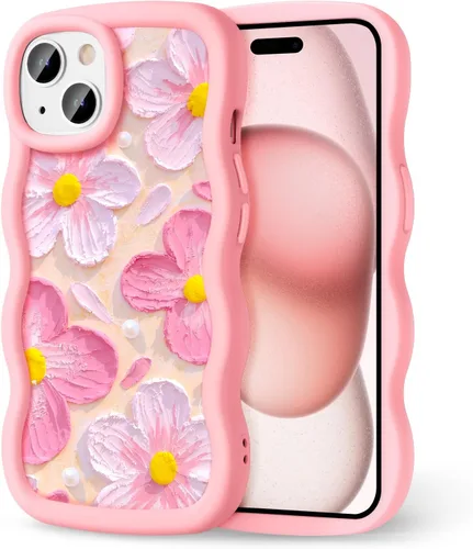 Miniatura 111 de Compatible con iPhone SE/8/7 Funda para Mujeres y Niñas, Marco Ondulado Rizado con Patrón Lindo, Estética Delgada Suave Silicona TPU Parachoques