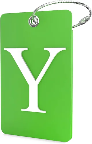 Shacke Etiquetas iniciales sin privacidad para maleta y equipaje con bucle de metal, Verde