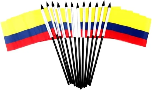 Miniatura 68 de Paquete de 12 banderas de escritorio de oficina en miniatura de poliéster internacional de 4 x 6 pulgadas, 1 docena de banderas pequeñas de 4 x 6