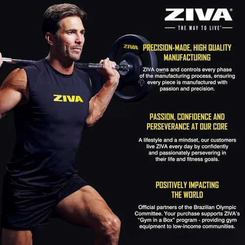 Miniatura 7 de ZIVA RPU Grip Disc Olympic - Disco de peso de 2 pulgadas, revestimiento de uretano de goma resistente de alta calidad, inserto de acero inoxidable