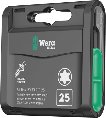 Wera - 05057778001 - Juego de brocas, Bit-Box 20 TX HF, TX 0.984 x 0.984 in, 20 piezas Multi