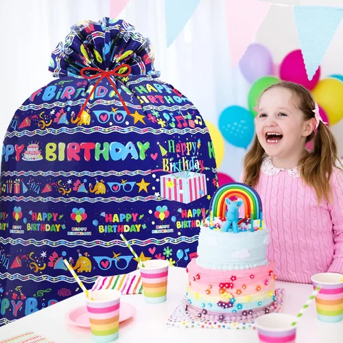 Miniatura 4 de Zonon 3 bolsas de regalo de cumpleaños extragrandes de 56 pulgadas, bolsas de regalo de gran tamaño para festividades, bolsas de regalo para regalos