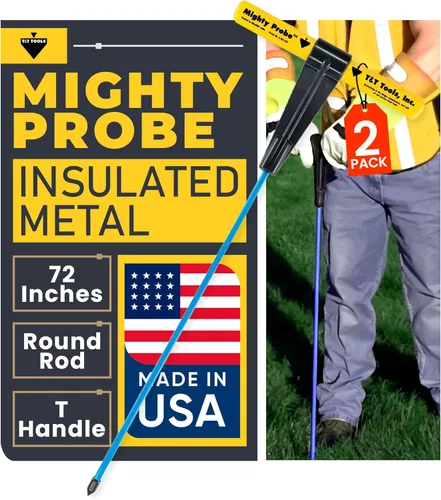 Miniatura 31 de T&T Tools - Sonda poderosa sonda de metal aislada de 78 pulgadas, varilla redonda de metal de 3/8 pulgadas, diseño resistente para fácil penetración