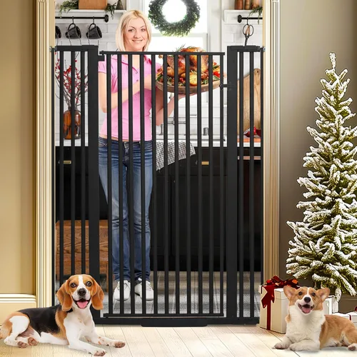 SHYUJAJIE Puerta para mascotas extra alta de 55 pulgadas para gatos, puertas para perros anchas ajustables de 29.92"-43", puerta alta para mascotas