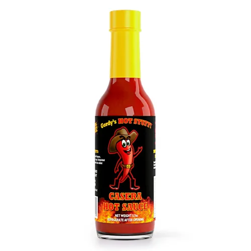 Miniatura 3 de Gordy's Hot Stuff! Salsa picante gourmet, hecha en Texas con chiles rojos para un sabor rico y complejo, hecha a mano en pequeños lotes, totalmente