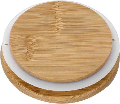 Miniatura 11 de iiniim Tapas reutilizables de bambú, tapas de anillo de sellado de silicona, tapas para pequeñas bocas regulares, conservas de conservas, tarros