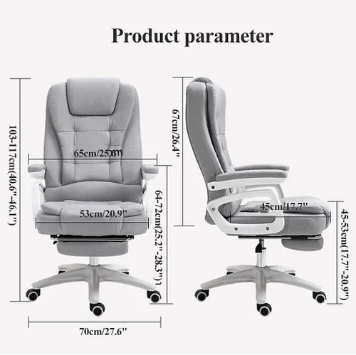 Miniatura 3 de Katzowen Silla de computadora de oficina, silla de escritorio para computadora, silla ejecutiva de tela con reposabrazos, silla de oficina