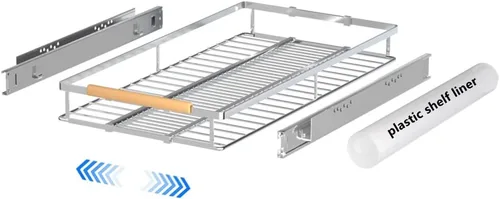 Miniatura 11 de Cajón extraíble grande y extensible, organizador de gabinete de canasta deslizante resistente para cocina, debajo del fregadero, baño, armario, 17 a