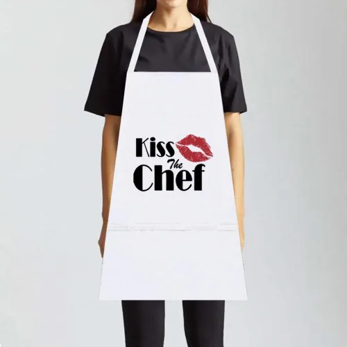 Miniatura 4 de Kiss The Chef - Delantal para adulto, Blanco