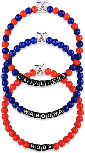 Miniatura 25 de FOCO NCAA unisex-adulto Paquete de 3 Pulseras de la Amistad con Cuentas con Logotipo de Equipo Universitario de la NCAA Oficialmente Licenciadas