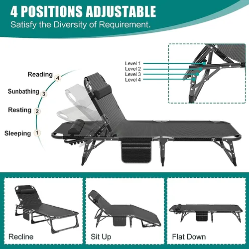 Miniatura 2 de DoCred - Cuna de camping plegable con colchón, paquete de 2 cunas plegables resistentes para adultos, cuna de dormir portátil para adultos, cama al