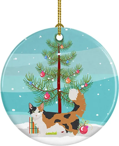 Miniatura 176 de Caroline's Treasures Adorno de cerámica con texto en inglés "Merry Christmas" para colgar en el árbol de Navidad, decoración para el hogar, Navidad