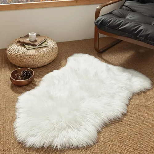 Miniatura 102 de Ashler Home Deco - Tapete de pelo sintético de oveja, mullido, suave, de 2 x 3 pies, lavable a máquina, dormitorio, habitación de los niños, sala