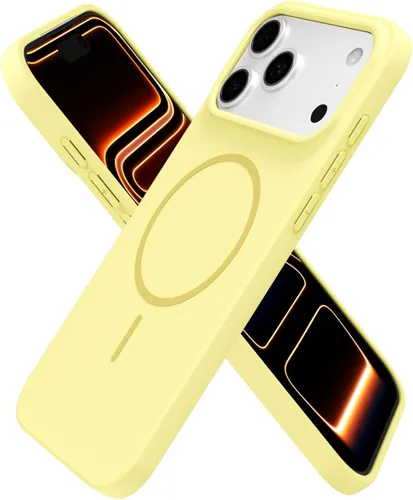 Miniatura 161 de oakxco Funda de silicona Mag Safe para iPhone 17 Pro Max, funda magnética delgada y fina compatible con carga inalámbrica MagSafe, bonita funda Negro