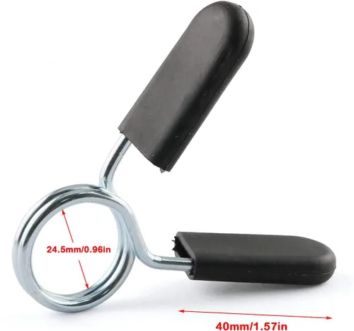 Miniatura 4 de E-outstanding Clip de collar de resorte, 2 unidades, estándar de 1 pulgada/0.984 in, abrazaderas de bloqueo de campana para mancuernas