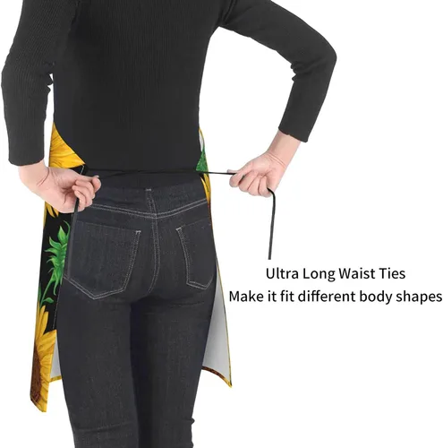 Miniatura 4 de Delantales personalizados para mujeres y madres, delantal impermeable personalizado con bolsillos para hombres, babero de chef de cocina ajustable