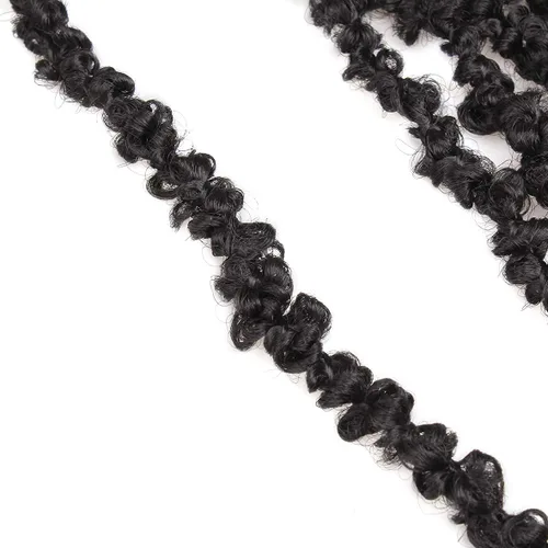 Miniatura 9 de ZRQ 6 paquetes de cabello de ganchillo Butterfly Locs de 20 pulgadas, extensiones de cabello sintético desgastado negro, trenzas de ganchillo