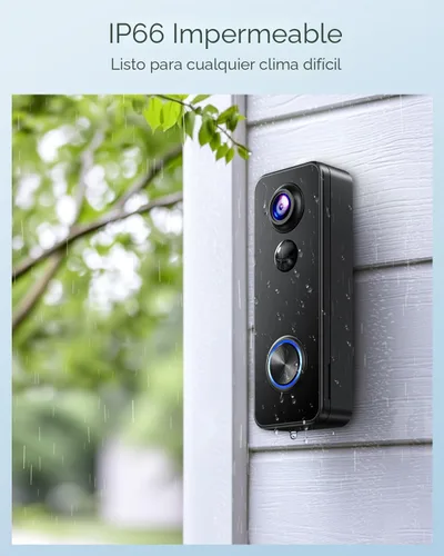 Miniatura 8 de XTU - Timbre de batería, video de 180° de arriba a abajo, vista en vivo con conversación bidireccional, sin costo mensual, Wi-Fi de 2.4G con timbre