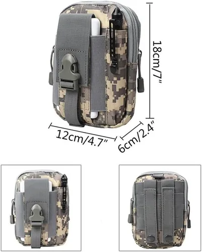 Miniatura 5 de Deporte al aire libre Hombres Mujeres Riñonera Bolsa de cinturón Bolsa de bicicleta Bolsa táctica Caza Muslo Bolsa Nylon Teléfono Cartera (Negro)