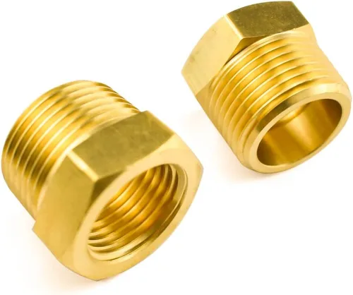 Miniatura 9 de SDTC Tech Paquete de 2 adaptadores reductores de buje de latón rosca macho NPT de 3/4 pulgadas a accesorios de tubería de rosca hembra NPT de 1/2