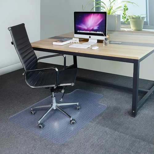 Miniatura 11 de Yescom Tapete transparente para silla de oficina para alfombra de pelo bajo de 48 x 36 pulgadas, grosor de 1/8 pulgadas, 2 protectores de piso