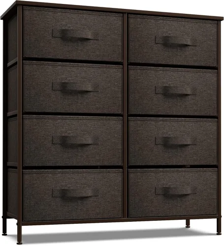 Miniatura 14 de Sorbus Cómoda con 6 cajones de tela, mueble de dormitorio, mueble de almacenamiento, torre para dormitorio, pasillo, armario, organización de Negro