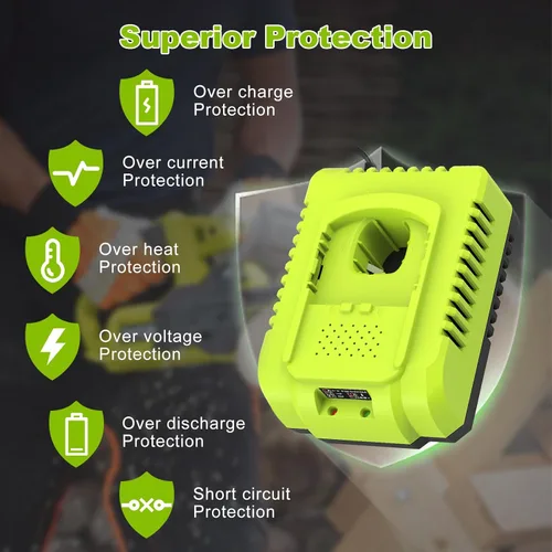 Miniatura 7 de Cargador rápido P117 de repuesto para cargador de batería Ryobi de 18 V, compatible con Ryobi 12V-18V ONE+ Litio, NiCad, NiMh y herramientas