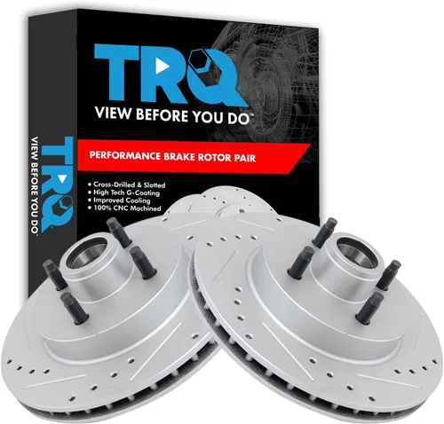 Miniatura 177 de TRQ Juego de rotores de freno de rendimiento trasero con revestimiento G premium compatible con Mazda 6 2014-2021