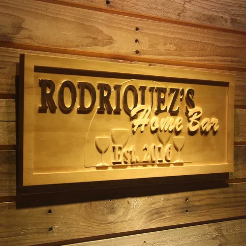 Miniatura 16 de ADVPRO wpa0053 - Letrero personalizado con nombre grabado en 3D de madera para el hogar, bar, cerveza, decoración del hogar, placas de casa de lago