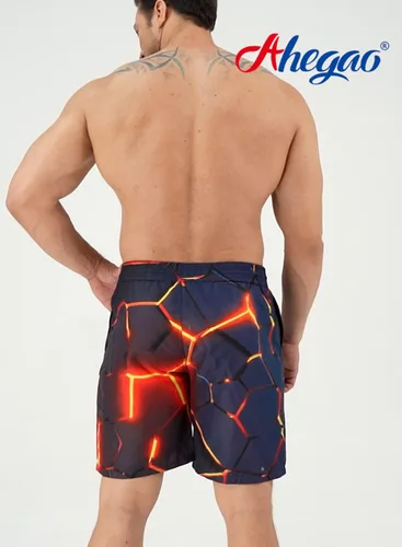 Miniatura 3 de Ahegao - Traje de baño para hombre, de secado rápido con estampado en 3D, bolsillos, forro de malla refrescante, para la playa