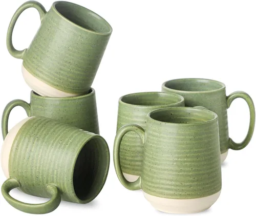 Miniatura 23 de Juego de tazas de café de cerámica grandes - 15 oz tazas de café con mango de porcelana, juego de 4 con mango, perfectas para capuchino, té, moca