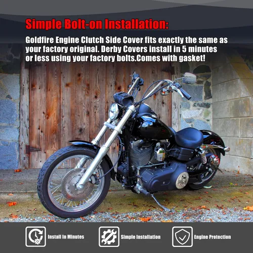 Miniatura 7 de Goldfire Cubierta de temporizador Derby de 5 agujeros y cubiertas de puntos para Harley 1999-2014 Big Twin Cam Touring Road King Electra Glide FLHR