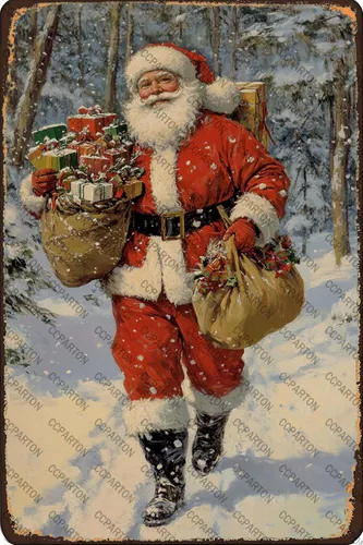Miniatura 10 de CCPARTON Carteles de Feliz Navidad Graciosos Cartel de Hoja de Estaño para Decoración del Hogar Interior Jardín Patio Exterior Porche 8x12 Pulgadas