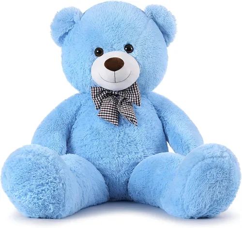 Miniatura 35 de MorisMos Oso de peluche gigante, regalo de oso gigante suave para niñas, novia en San Valentín, Navidad, cumpleaños, 47 pulgadas, azul Azul claro