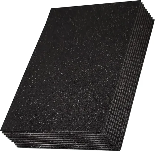 Miniatura 10 de SALEMAR Hojas de espuma con purpurina plateada para manualidades, 10 paquetes de calcomanías de papel EVA adhesivas gruesas para proyectos de Plata