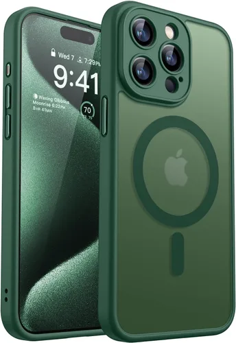 Miniatura 36 de CANSHN Funda magnética compatible con iPhone 17 Pro, mejorada [protección completa de la cámara] [compatible con Magsafe] [mate translúcido] funda