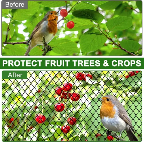 Miniatura 6 de Red para Pájaros – Red para aves de corral de 100' x 100' con malla cuadrada de 1" para gallinero, red de pájaros para protección del jardín, malla