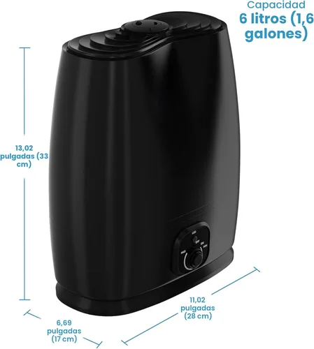 Miniatura 8 de Everlasting Comfort Humidificadores de 6 L para dormitorio, silencioso, tiempo de funcionamiento de 50 horas, sin filtro, humidificador de niebla