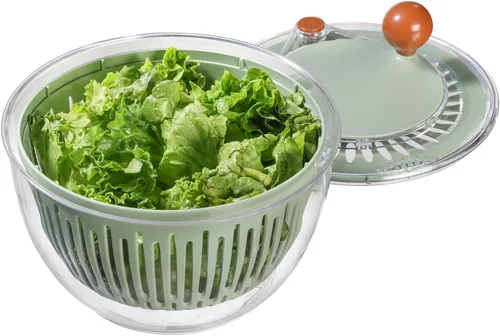 Miniatura 7 de Molinillo de ensalada de acero inoxidable, giratorio y colador de frutas vegetales de tamaño mediano, lavadora multiusos con tapa, apto