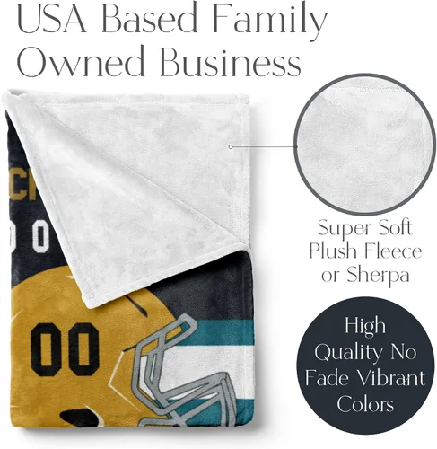 Miniatura 68 de Manta personalizada para fanáticos del fútbol americano – Se envía al día siguiente – Hecha en Estados Unidos – Manta de vellón personalizada