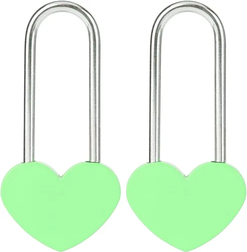 Miniatura 9 de Candado de amor VeYocilk de 3.5" 50mm en forma de corazón, candado de corazón negro para deseos de amor, ideal para bodas, San Valentín