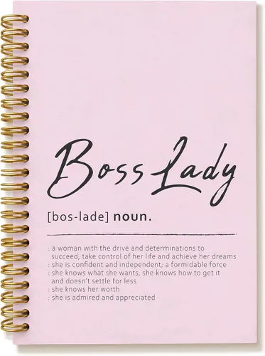 Miniatura 5 de Tizzer Boss Lady Definition - Cuaderno con espiral de tapa dura con forro rosa para notas de trabajo, diario de 5.5 x 8.3 pulgadas, regalos
