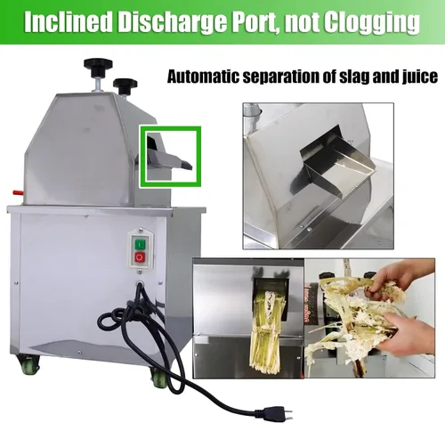Miniatura 7 de INTBUYING Exprimidor eléctrico de caña de azúcar 1100W Máquina de prensa de caña de azúcar Tres rodillos de acero inoxidable Extractor de jugo